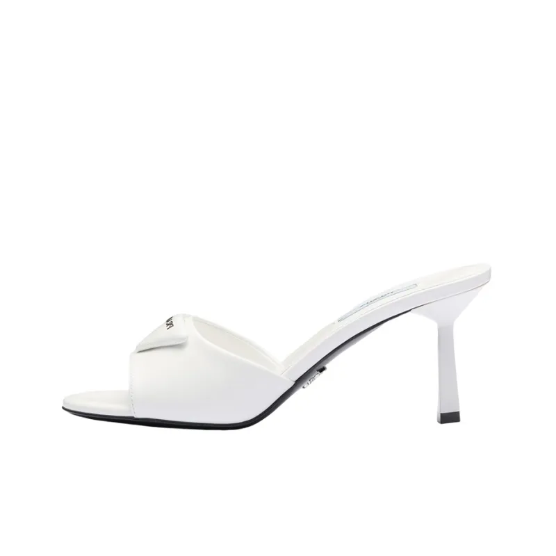PRADA 75mm Brushed Leather Mules-0