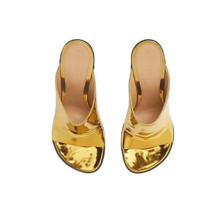 Bottega Veneta Atomic Abrasion Resistant Slide Slippers Women's Gold-2