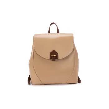 VENOF Cow Leather Backpack Large Size Women's Capri Apricot/Lamb's Coffee