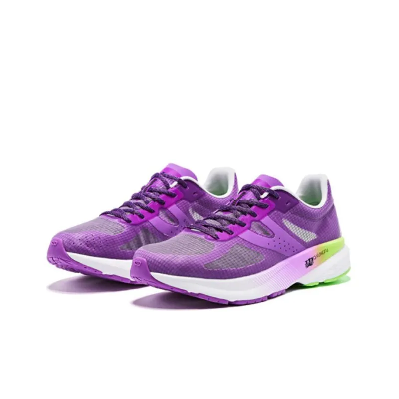 QIAODAN Feiying 1.0 Anti Slip And Wear Resistant Breathable Low Top Running Shoes Men's Purple Green-2