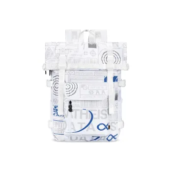 8atheist Polyester Student Backpack With 16 Inch Laptop Compartment Unisex Starry White