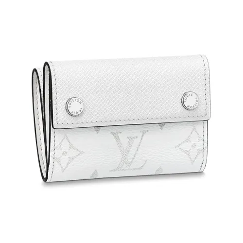 LOUIS VUITTON Brazza Leather Wallet Mens Gray
