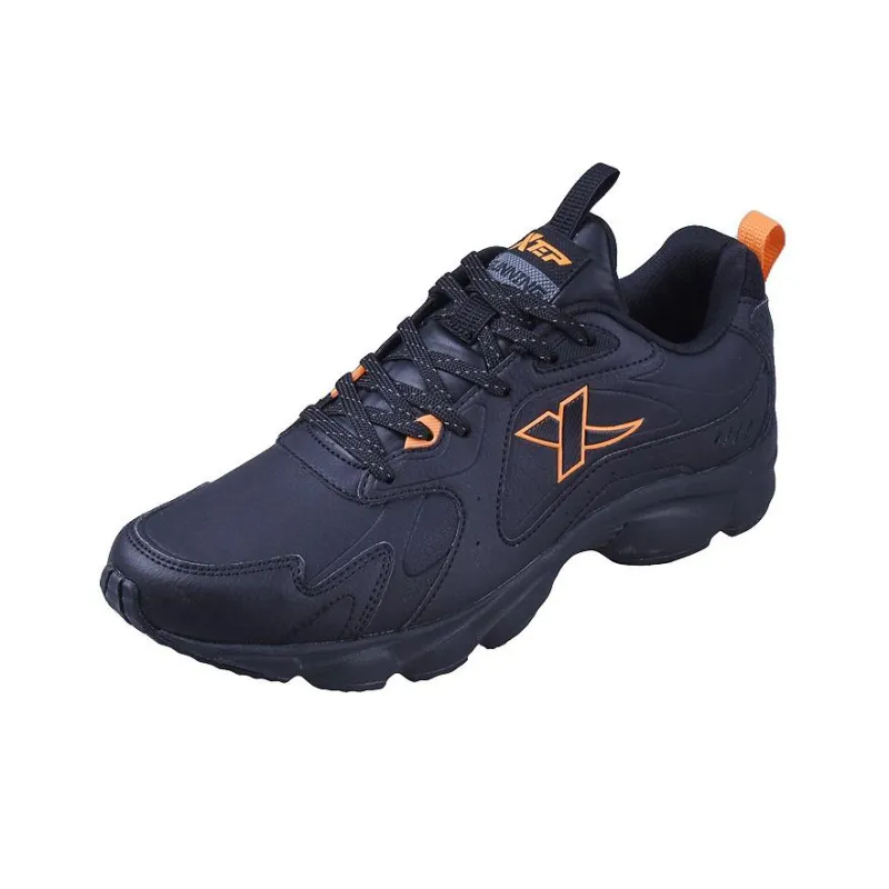 XTEP Anti Slip And Wear Resistant Breathable Low Top Running Shoes Men's Black Gold-1