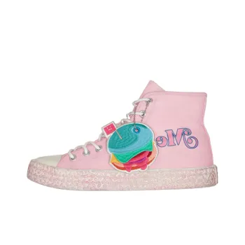 Acne Studios High Top Stylish Skateboarding Shoes Women's Pink Vintage Version