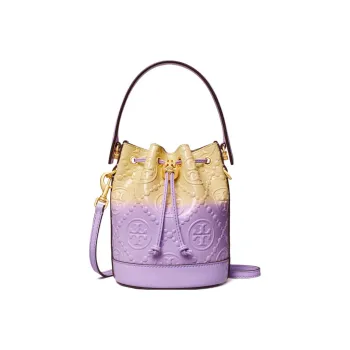 TORY BURCH Patent Leather With Leather Bucket Bag, Shoulder Bag, Crossbody Bag Mini Women's Purple Gradient