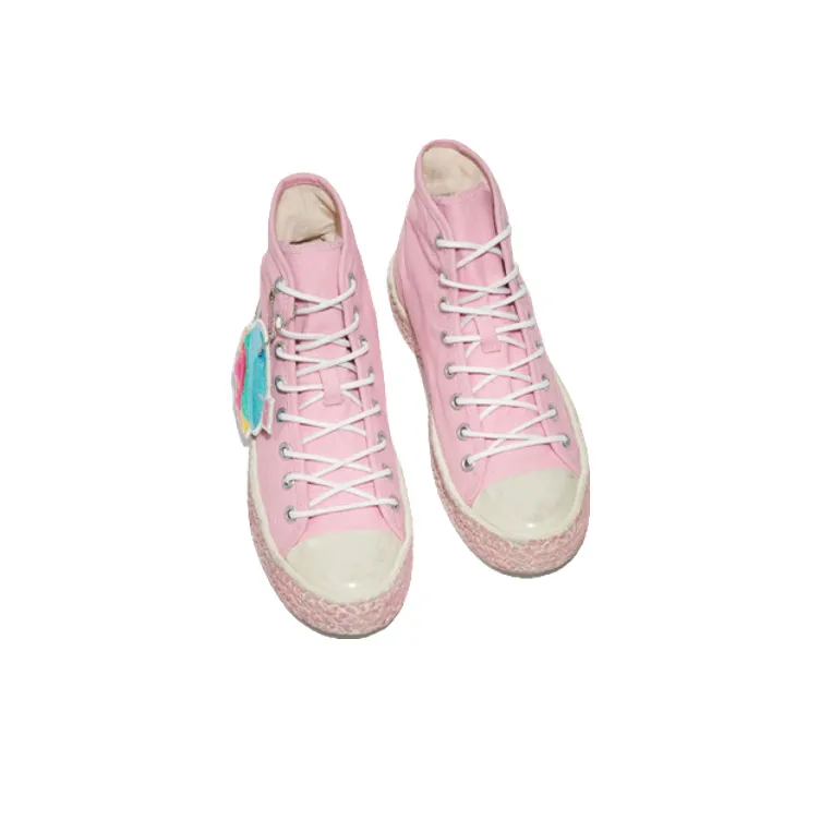 Acne Studios High Top Stylish Skateboarding Shoes Women's Pink Vintage Version-2