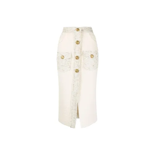 BALMAIN Casual Long Skirts Women's Off White