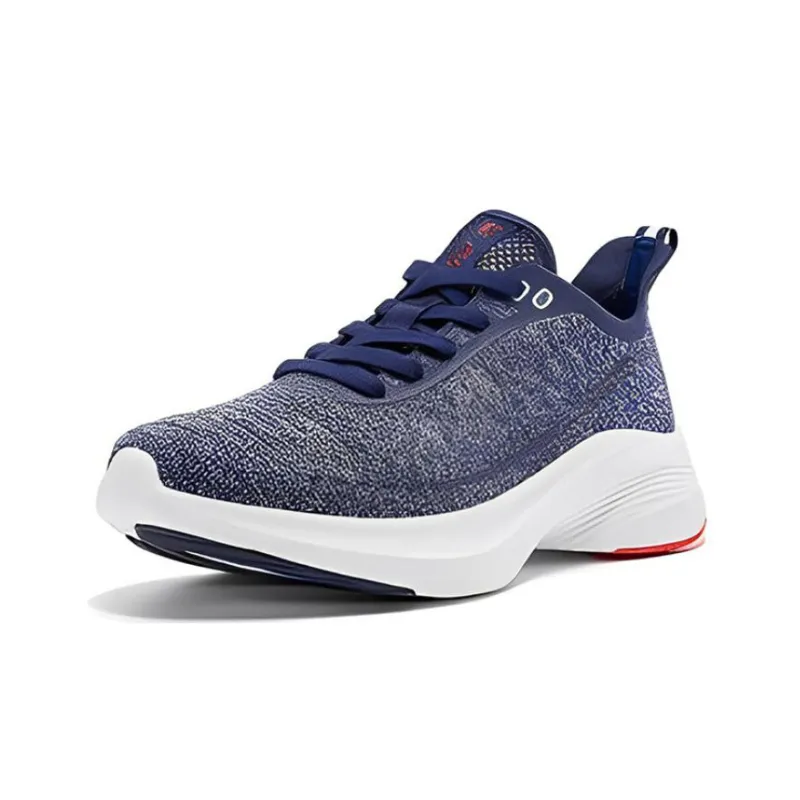 QIAODAN Cushioning Anti Slip And Wear Resistant Low Top Running Shoes Men's Serene Blue Dutch Orange-1
