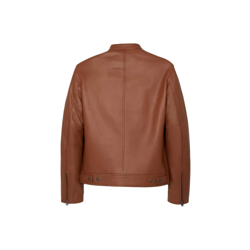 COACH SS23 Leather Jacket Men's Brown-1