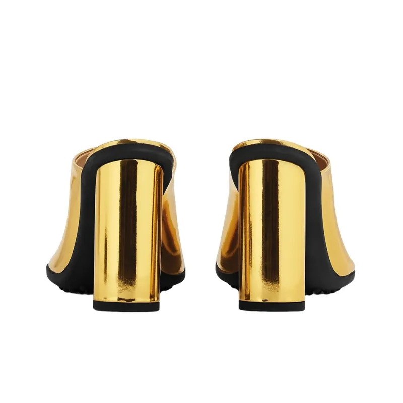 Bottega Veneta Atomic Abrasion Resistant Slide Slippers Women's Gold-3