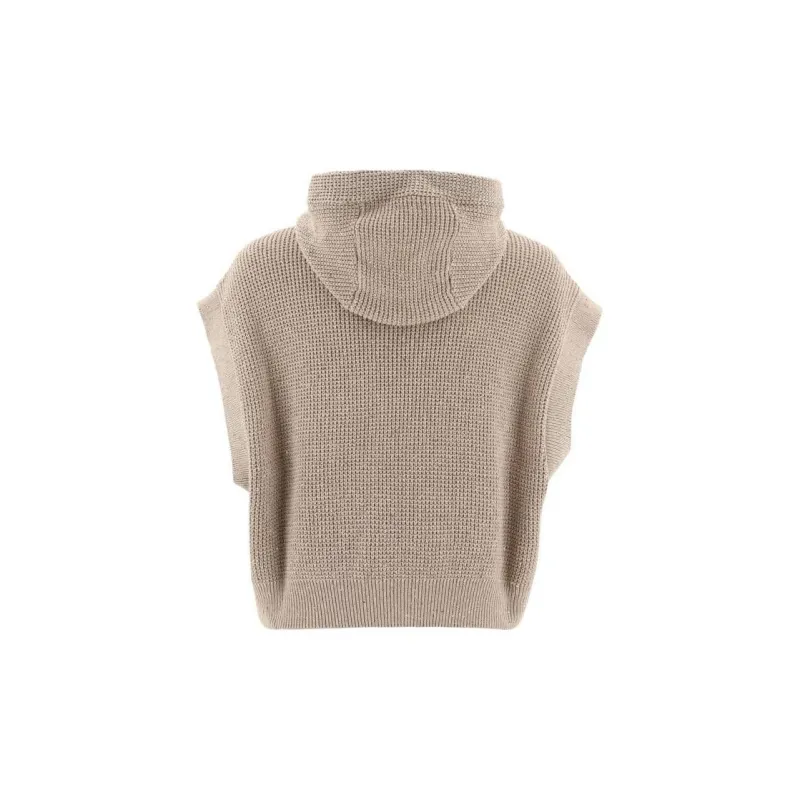 Brunello Cucinelli Sequined Hooded Vest-1