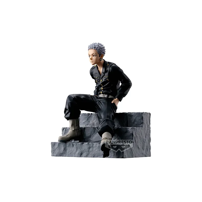BANPRESTO Tokyo Revengers Break Time Takashi Mitsuya Sitting Posture Bonus Gifts Black 13cm-1