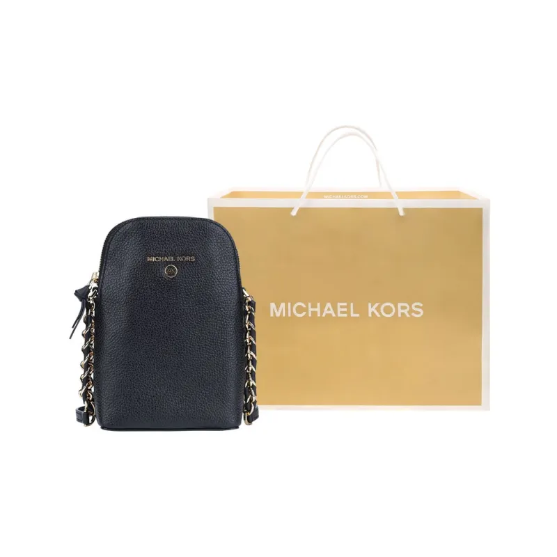 MICHAEL KORS Jet Set Leather Chain Cell Phone Pouch, Crossbody Bag, Shoulder Bag Women's Black-3