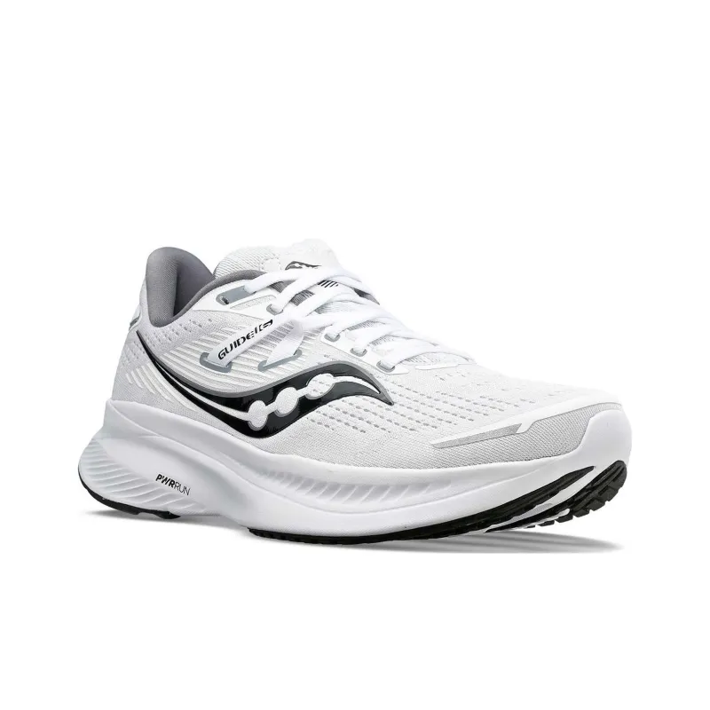 Saucony Guide 16 Cushioning, Slip Resistant, And Abrasion Resistant Low Top Casual Shoes Women's White Black-2