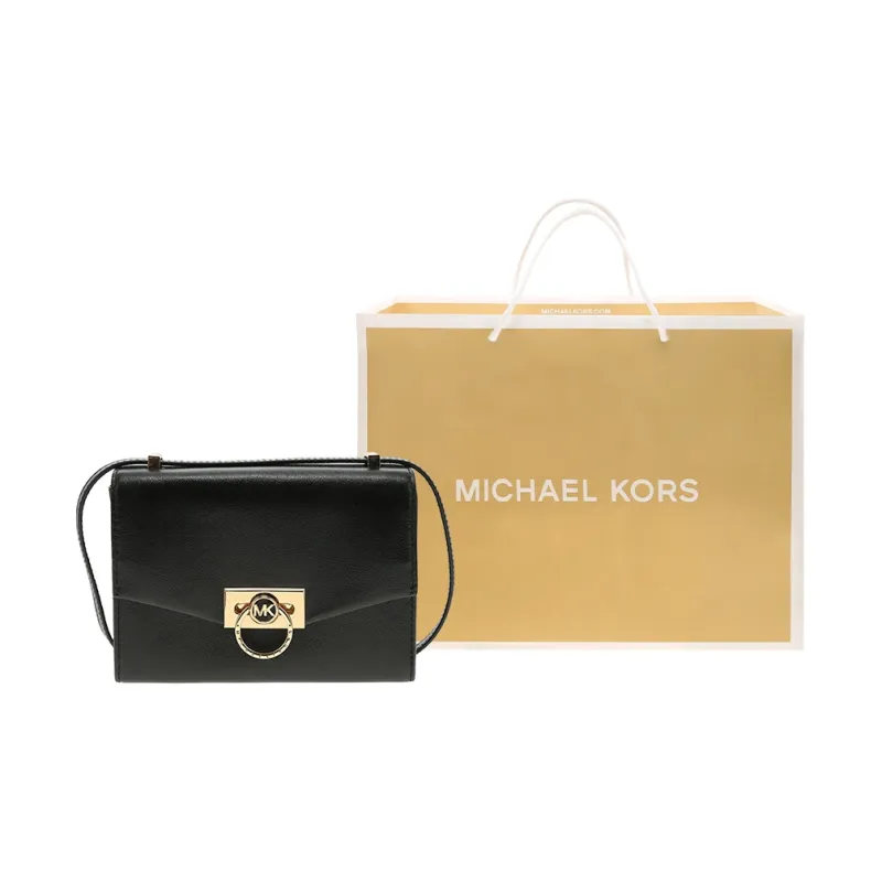 MICHAEL KORS Hendri Leather Crossbody Bag, Shoulder Bag Women's Black-5