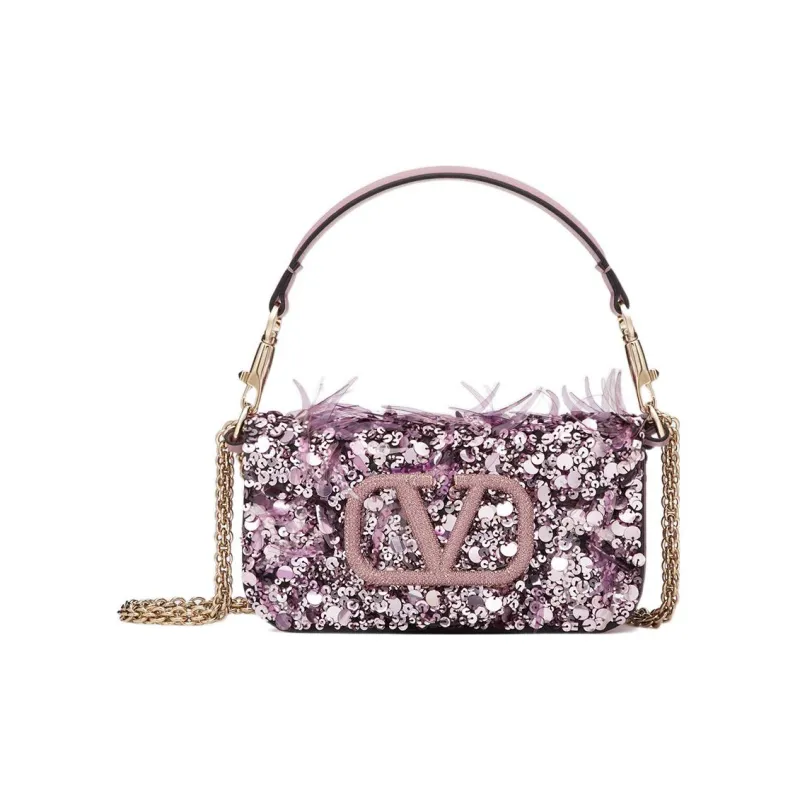Valentino Locò 3D Embroidery Shoulder Bag Crossbody Bag Handbag Mini Women's Pink-0