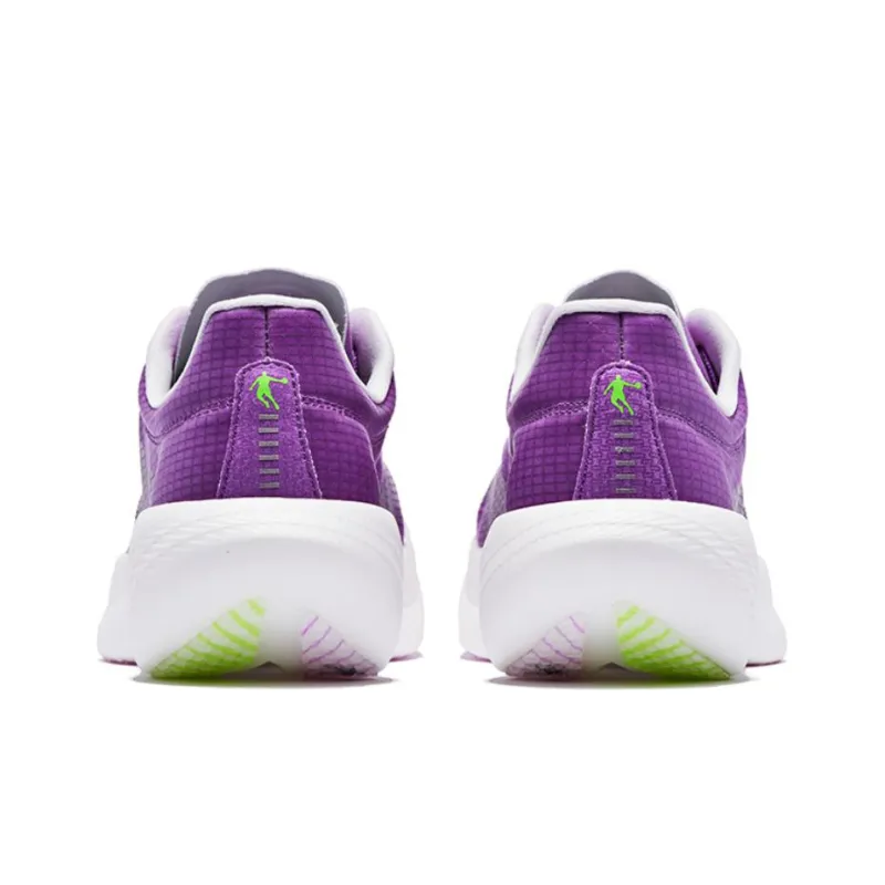 QIAODAN Flying Shadow PB1.0 Cushioned Wear Resistant Breathable Low Top Running Shoes Women's Purple Black White Green-4