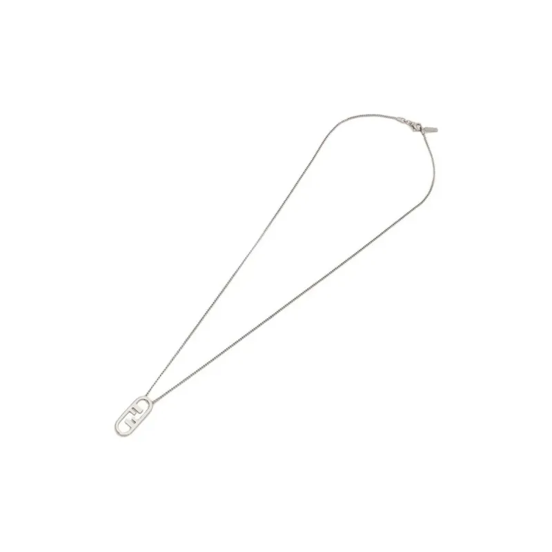 FENDI O'Lock Necklaces Men Silver-2