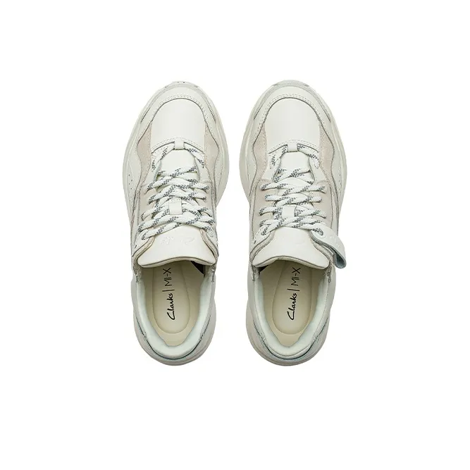 Clarks Low Top Sports Casual Shoes Women's White-3