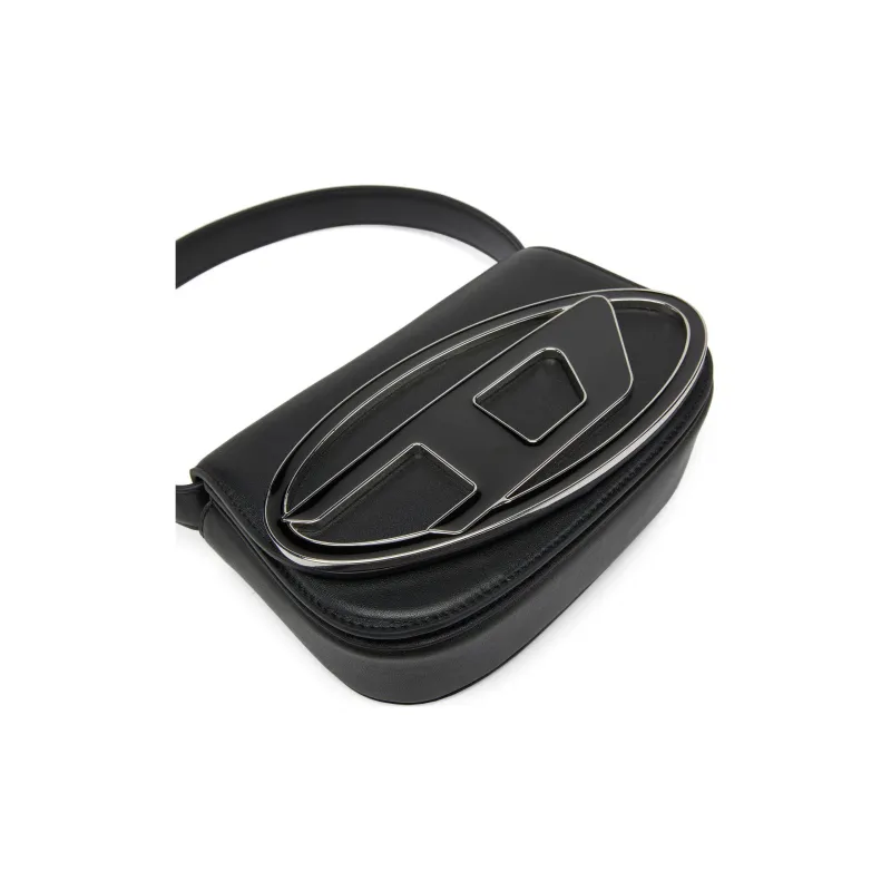 DIESEL 1DR-Iconic Nappa Leather Shoulder Bag Black-4