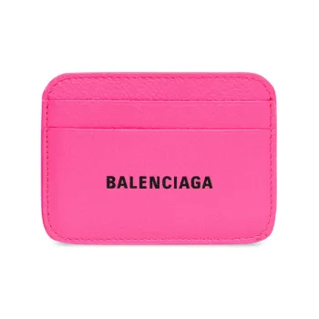 Balenciaga Cash Grained Calfskin Card Clip Card Holder Women's Pink
