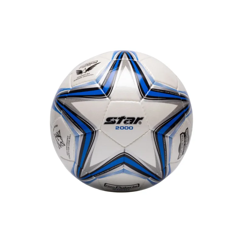 Star Size 4 Ball Soccer PU Hand Stitched Soccer Ball Unisex Blue White-0