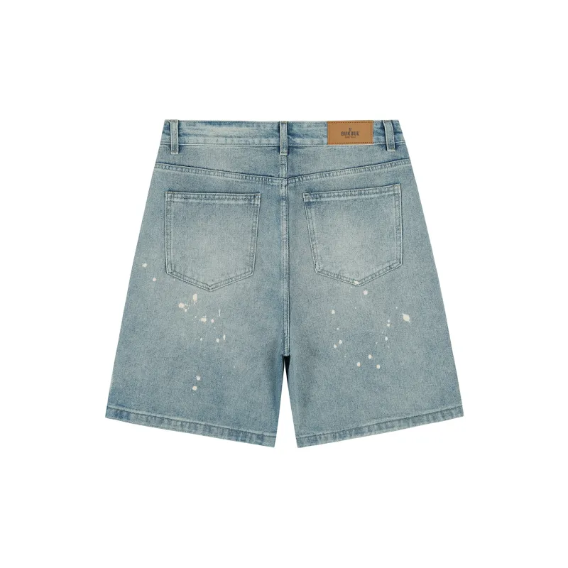 GUKUUL Denim Shorts Unisex Nostalgic Blue-1