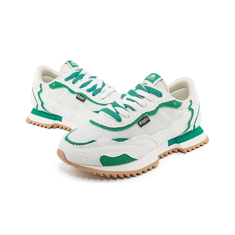 Kappa Anti Slip Wear Resistant Low Top Casual Running Shoes Unisex White Green-4