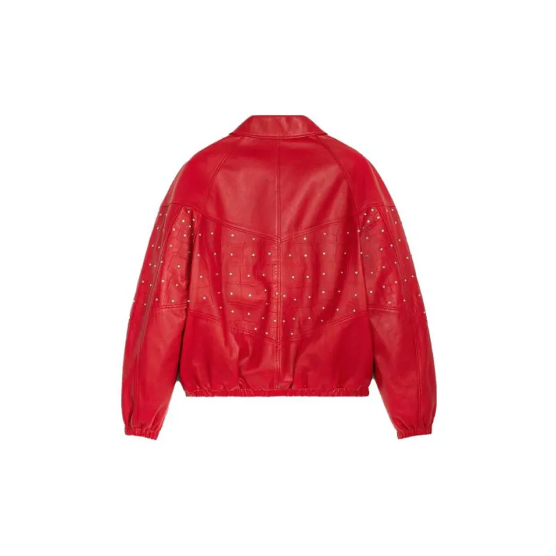 CELINE SS23 Leather Jackets Coats Men's Red-1