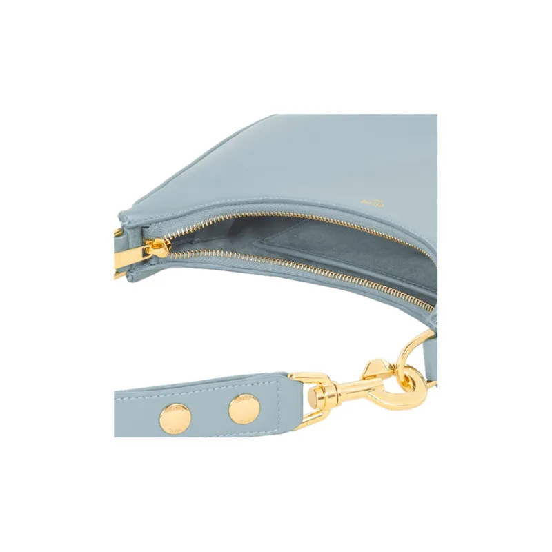CELINE Smooth Cow Leather Handbag Shoulder Bag Women's Light Blue-4