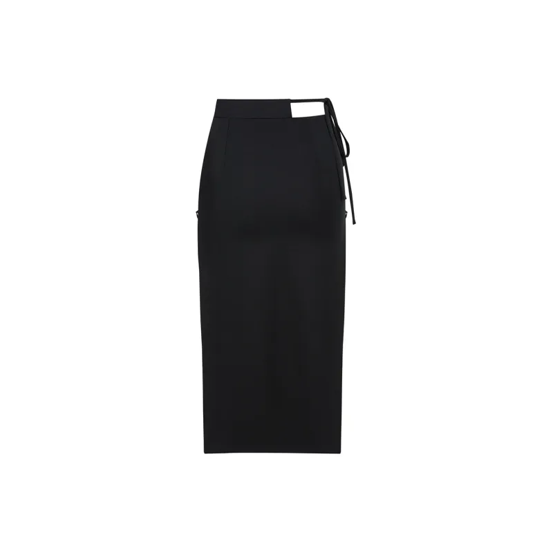 AZEPAM Casual Long Skirts Women's Black-1