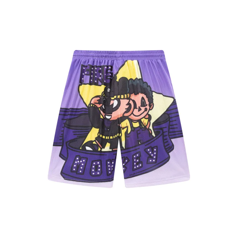 FireMonkey Basketball Shorts Unisex Purple-1
