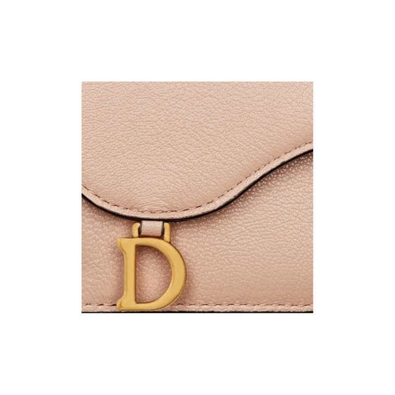 DIOR Goatskin Card Holder Women's Sand Pink-5