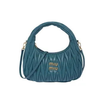 MIU MIU Wander Series Soft Sheep Leather Portable Crossbody Bag Shoulder Bag Women's Sea Blue