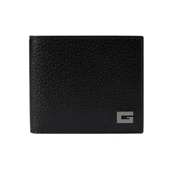 GUCCI Leather Card Holder Men's Black