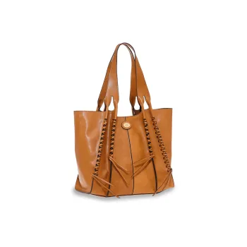 THE BRIDGE Calfskin Tote Bag Shopping Bag Shoulder Bag Handbag Women's Brown