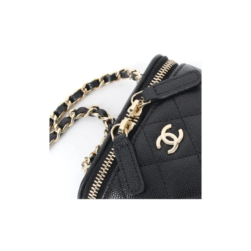 CHANEL Calfskin Camera Bag, Cell Phone Pouch, Shoulder Bag, Crossbody Bag Women's Black-3