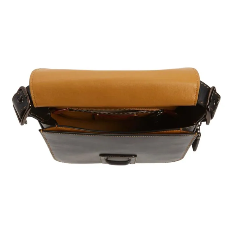 COACH Courier Leather Messenger Bag Shoulder Bag Crossbody Bag Medium Size Women's Black-2