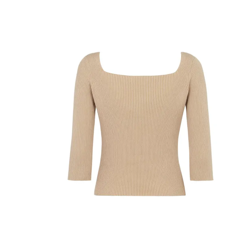 FENDI Square Neck Ribbed Top-1
