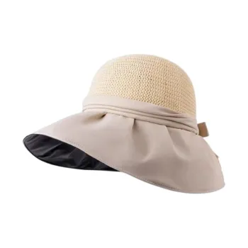 MUYKUY Straw Woven Design Sun Protection Sun Protection Slim Face Bucket Hats Women's