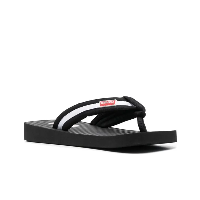 KENZO Logo-patch Striped Flip Flops-2
