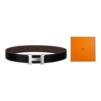 HERMES Constance Leather Belts Men Dark Chocolate Box