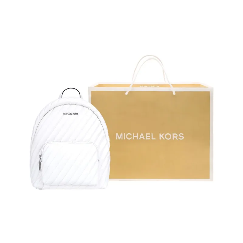 MICHAEL KORS Leather Backpack Medium Size Women's White-6