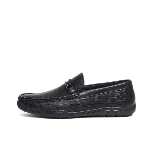 CAMEL Dress Shoes Men Low-Top Black