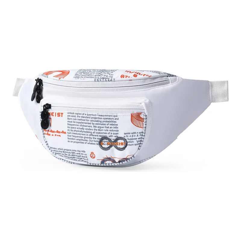8atheist Nylon Fabric Shoulder Bag, Crossbody Bag, Fanny Pack, Sling Bag Unisex White-5