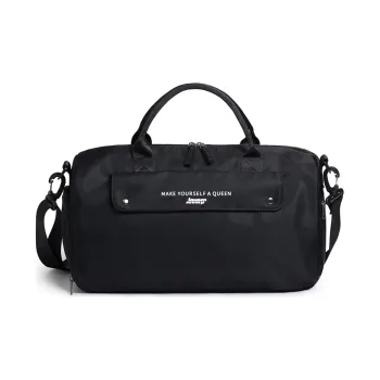 LOVERPUSS Nylon Portable Crossbody Yoga Bag Travel Bag Gym Bag Small Size Unisex Cool Black