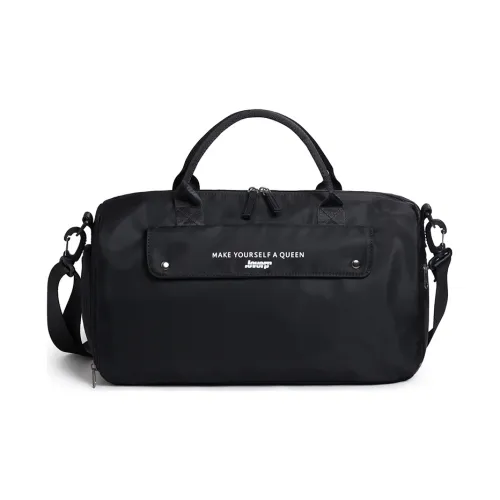 LOVERPUSS Nylon Portable Crossbody Yoga Bag Travel Bag Gym Bag Small Size Unisex Cool Black
