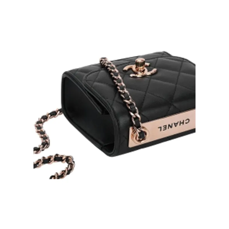 CHANEL Trendy Cc Lambskin Shoulder Bag, Crossbody Bag Mini Women's Black-2