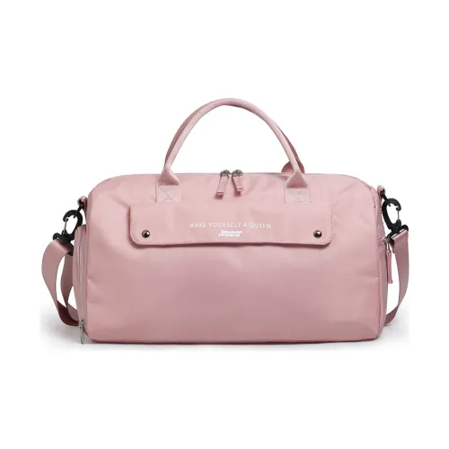 LOVERPUSS Nylon Travel Handbag Shoulder Bag Crossbody Bag Luggage Bag Gym Bag Medium Size Unisex Peach Pink