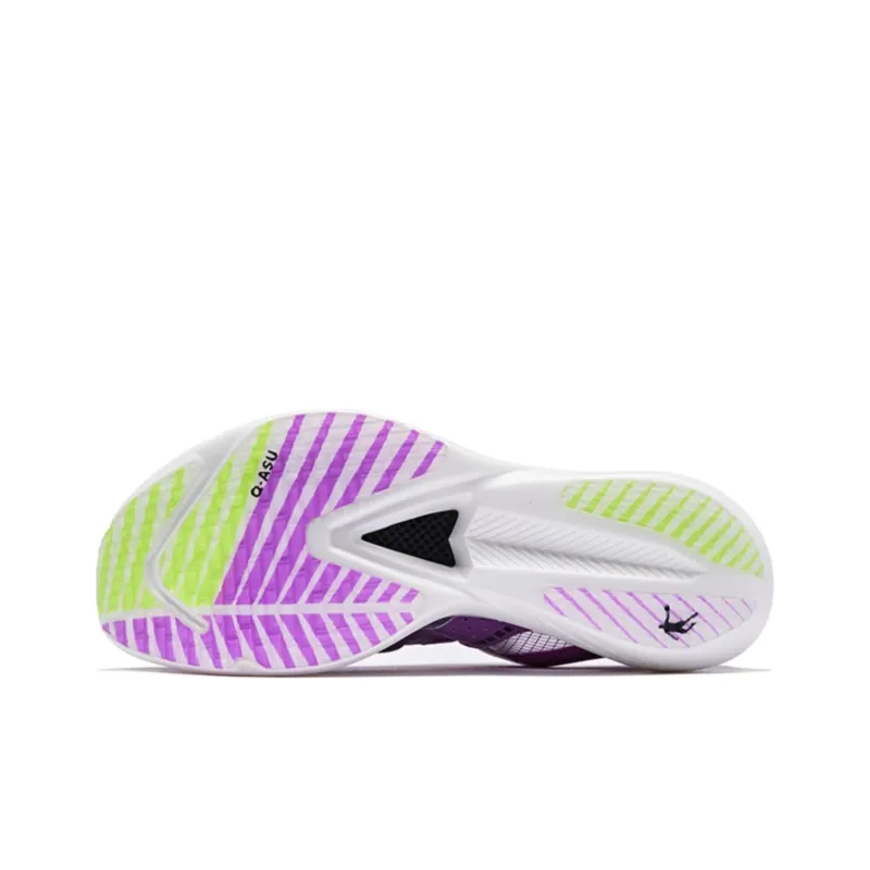 QIAODAN Flying Shadow PB1.0 Cushioned Wear Resistant Breathable Low Top Running Shoes Women's Purple Black White Green-5